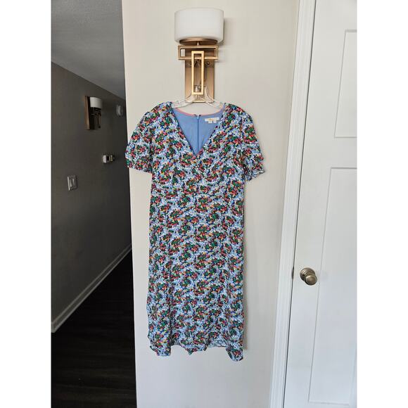 Boden Hazy Blue Ditsy Field Floral Tessa Midi Dress Size 10R - Picture 5 of 16